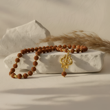 Gold Plated OM Shiva Trishool Rudraksha Necklace